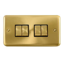 DPSB414BK Deco Plus 10AX Ingot 4 Gang 2 Way Plate