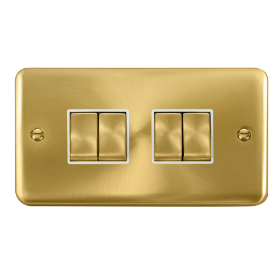 DPSB414WH Deco Plus 10AX Ingot 4 Gang 2 Way Plate