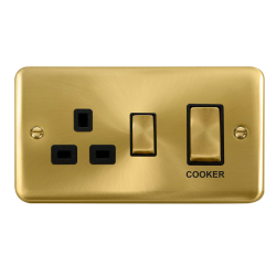 DPSB504BK Deco Plus 45A Ingot 2 Gang DP Switch Wit