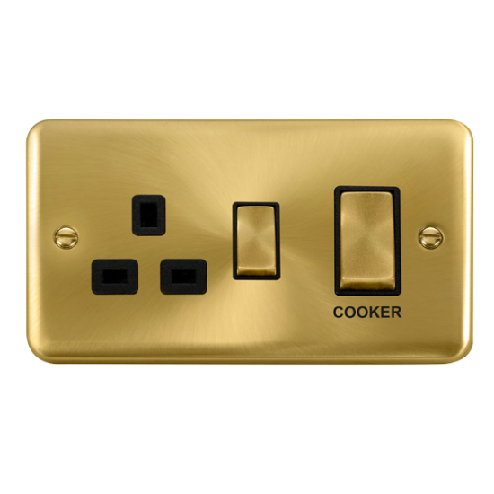 DPSB504BK Deco Plus 45A Ingot 2 Gang DP Switch Wit