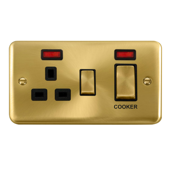 DPSB505BK Deco Plus 45A Ingot 2 Gang DP Switch Wit