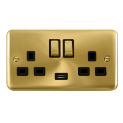 DPSB570BK Deco Plus 13A Ingot 2 Gang Switched Sock