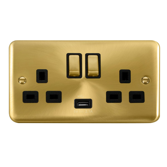 DPSB570BK Deco Plus 13A Ingot 2 Gang Switched Sock