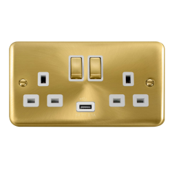DPSB570WH Deco Plus 13A Ingot 2 Gang Switched Sock