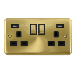 DPSB580BK Deco Plus 13A Ingot 2 Gang Switched Sock