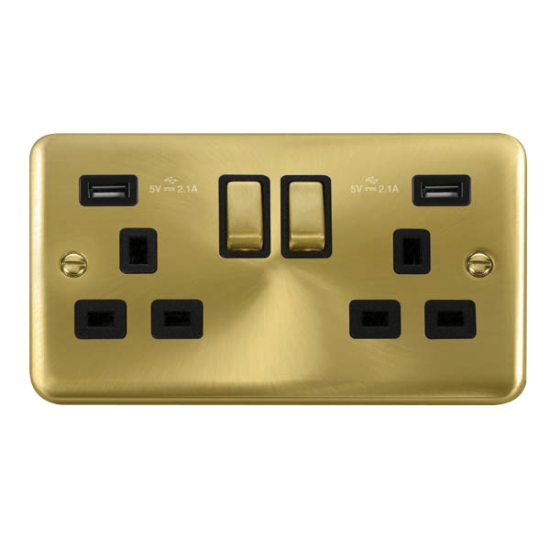 DPSB580BK Deco Plus 13A Ingot 2 Gang Switched Sock