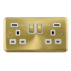 DPSB580WH Deco Plus 13A Ingot 2 Gang Switched Sock