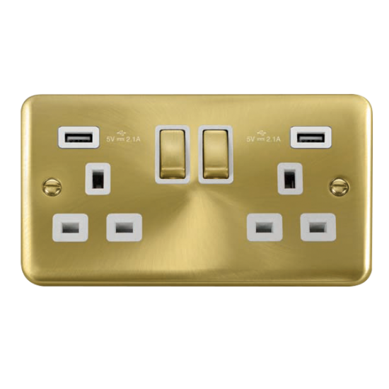 DPSB580WH Deco Plus 13A Ingot 2 Gang Switched Sock