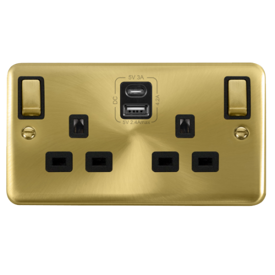 DPSB586BK Deco Plus 2G 13A SW SKT 4.2A A&C USB ING