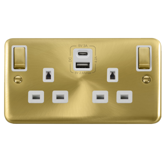 DPSB586WH Deco Plus 2G 13A SW SKT 4.2A A&C USB ING