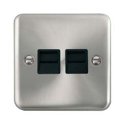 DPSC121BK Deco Plus Twin Telephone Outlet - Master
