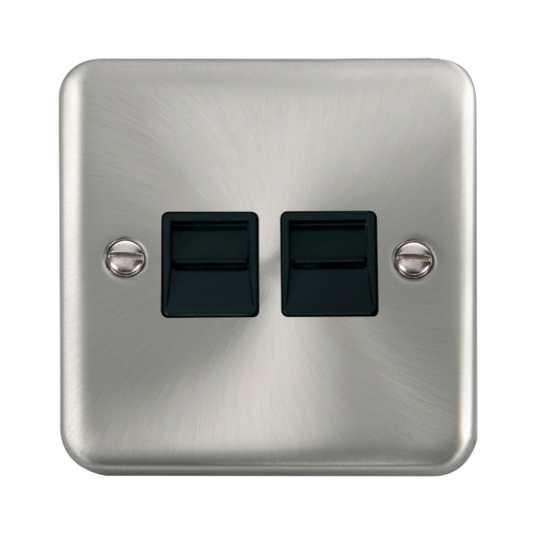 DPSC121BK Deco Plus Twin Telephone Outlet - Master