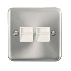 DPSC121WH Deco Plus Twin Telephone Outlet - Master
