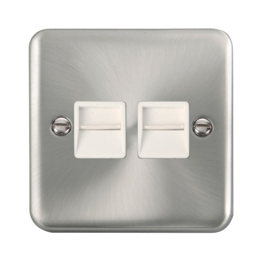 DPSC121WH Deco Plus Twin Telephone Outlet - Master