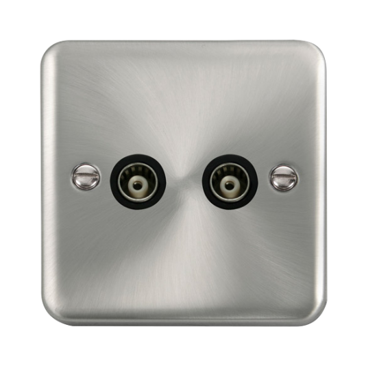 DPSC159BK Deco Plus Twin Isolated Coaxial Outlet