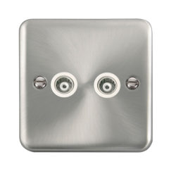 DPSC159WH Deco Plus Twin Isolated Coaxial Outlet