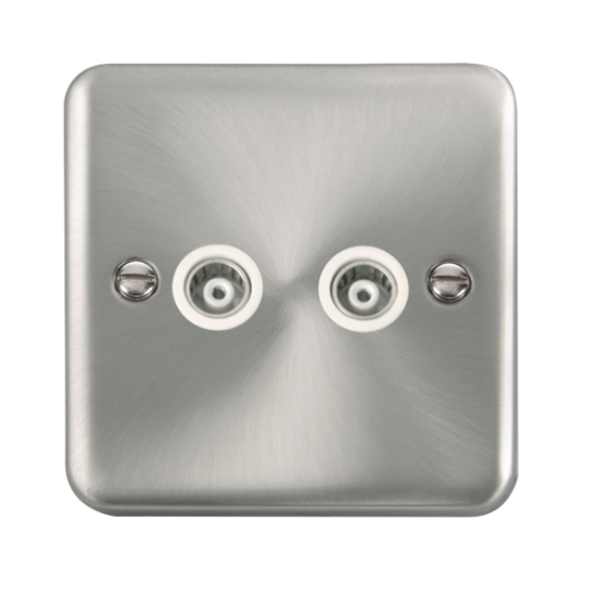 DPSC159WH Deco Plus Twin Isolated Coaxial Outlet