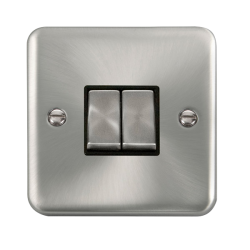 DPSC412BK Deco Plus 10AX Ingot 2 Gang 2 Way Plate