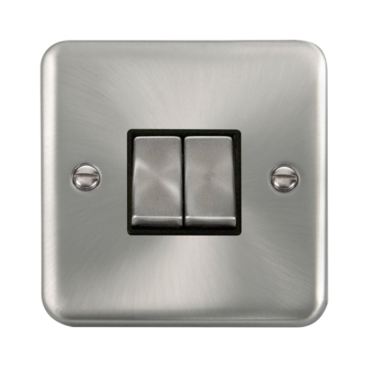 DPSC412BK Deco Plus 10AX Ingot 2 Gang 2 Way Plate