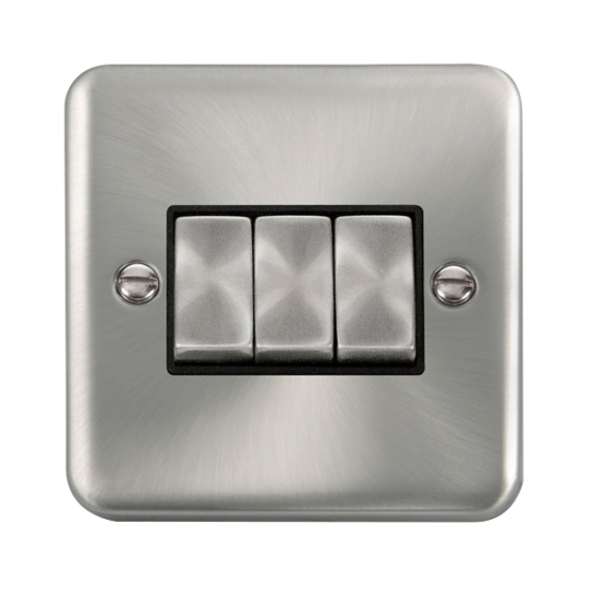 DPSC413BK Deco Plus 10AX Ingot 3 Gang 2 Way Plate