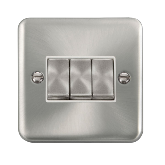 DPSC413WH Deco Plus 10AX Ingot 3 Gang 2 Way Plate