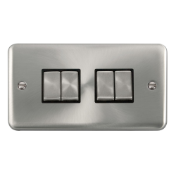 DPSC414BK Deco Plus 10AX Ingot 4 Gang 2 Way Plate