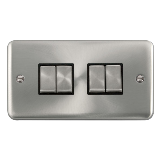 DPSC414BK Deco Plus 10AX Ingot 4 Gang 2 Way Plate