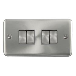 DPSC414GY Deco Plus 10AX Ingot 4 Gang 2 Way Plate