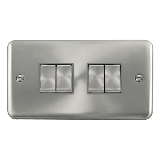 DPSC414GY Deco Plus 10AX Ingot 4 Gang 2 Way Plate