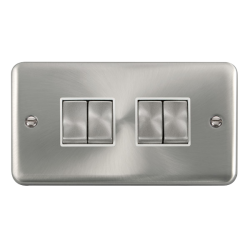 DPSC414WH Deco Plus 10AX Ingot 4 Gang 2 Way Plate