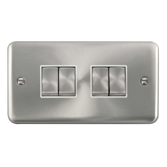 DPSC414WH Deco Plus 10AX Ingot 4 Gang 2 Way Plate