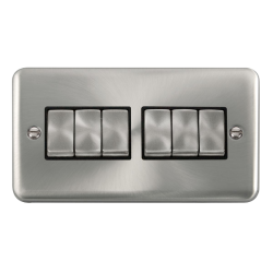 DPSC416BK Deco Plus 10AX Ingot 6 Gang 2 Way Plate