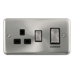 DPSC504BK Deco Plus 45A Ingot 2 Gang DP Switch Wit