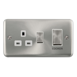 DPSC504WH Deco Plus 45A Ingot 2 Gang DP Switch Wit