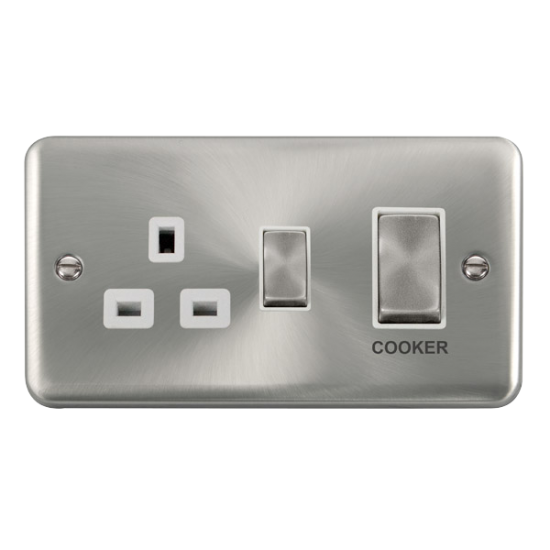 DPSC504WH Deco Plus 45A Ingot 2 Gang DP Switch Wit