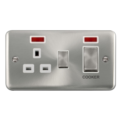 DPSC505WH Deco Plus 45A Ingot 2 Gang DP Switch Wit