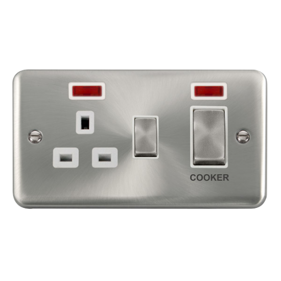 DPSC505WH Deco Plus 45A Ingot 2 Gang DP Switch Wit