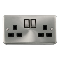 DPSC536BK Deco Plus 13A Ingot 2 Gang DP Switched S