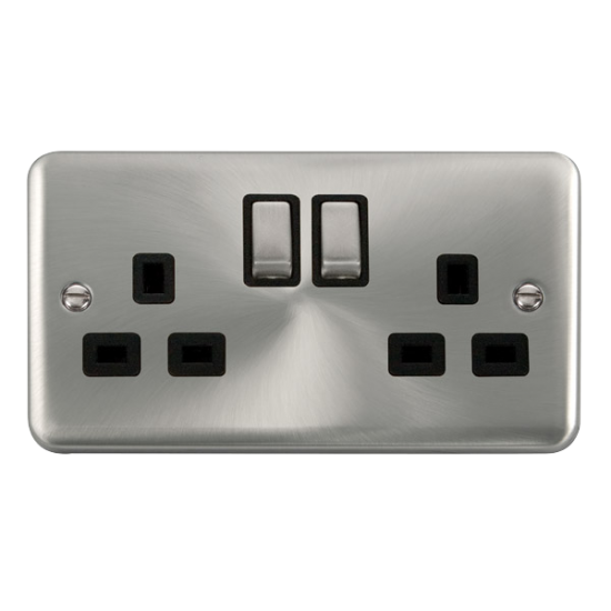 DPSC536BK Deco Plus 13A Ingot 2 Gang DP Switched S