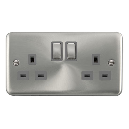 DPSC536GY Deco Plus 13A Ingot 2 Gang Double Pole S