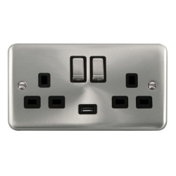 DPSC570BK Deco Plus 13A Ingot 2 Gang Switched Sock