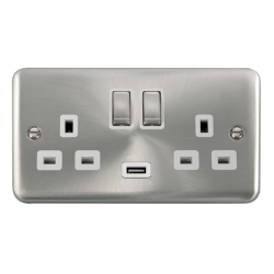 DPSC570WH Deco Plus 13A Ingot 2 Gang Switched Sock