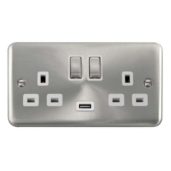 DPSC570WH Deco Plus 13A Ingot 2 Gang Switched Sock