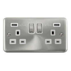 DPSC580WH Deco Plus 13A Ingot 2 Gang Switched Sock