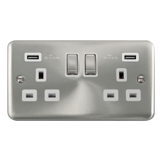 DPSC580WH Deco Plus 13A Ingot 2 Gang Switched Sock