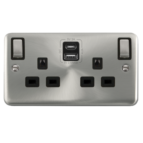 DPSC586BK Deco Plus 2G 13A SW SKT 4.2A A&C USB ING