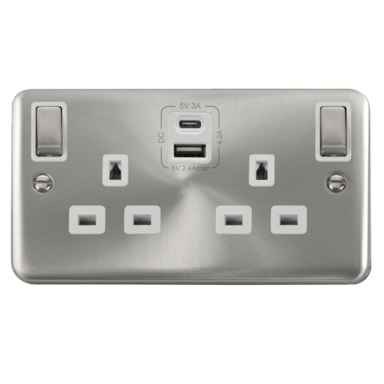 DPSC586WH Deco Plus 2G 13A SW SKT 4.2A A&C USB ING