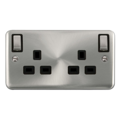 DPSC836BK Deco Plus DECO+ 13A 2GANG OUTBOARD SW SK