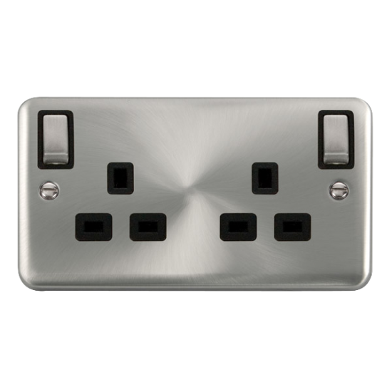 DPSC836BK Deco Plus DECO+ 13A 2GANG OUTBOARD SW SK