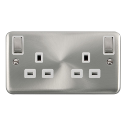 DPSC836WH Deco Plus DECO+ 13A 2GANG OUTBOARD SW SK